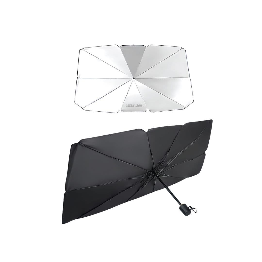 Green Car Windshield Umbrella Black