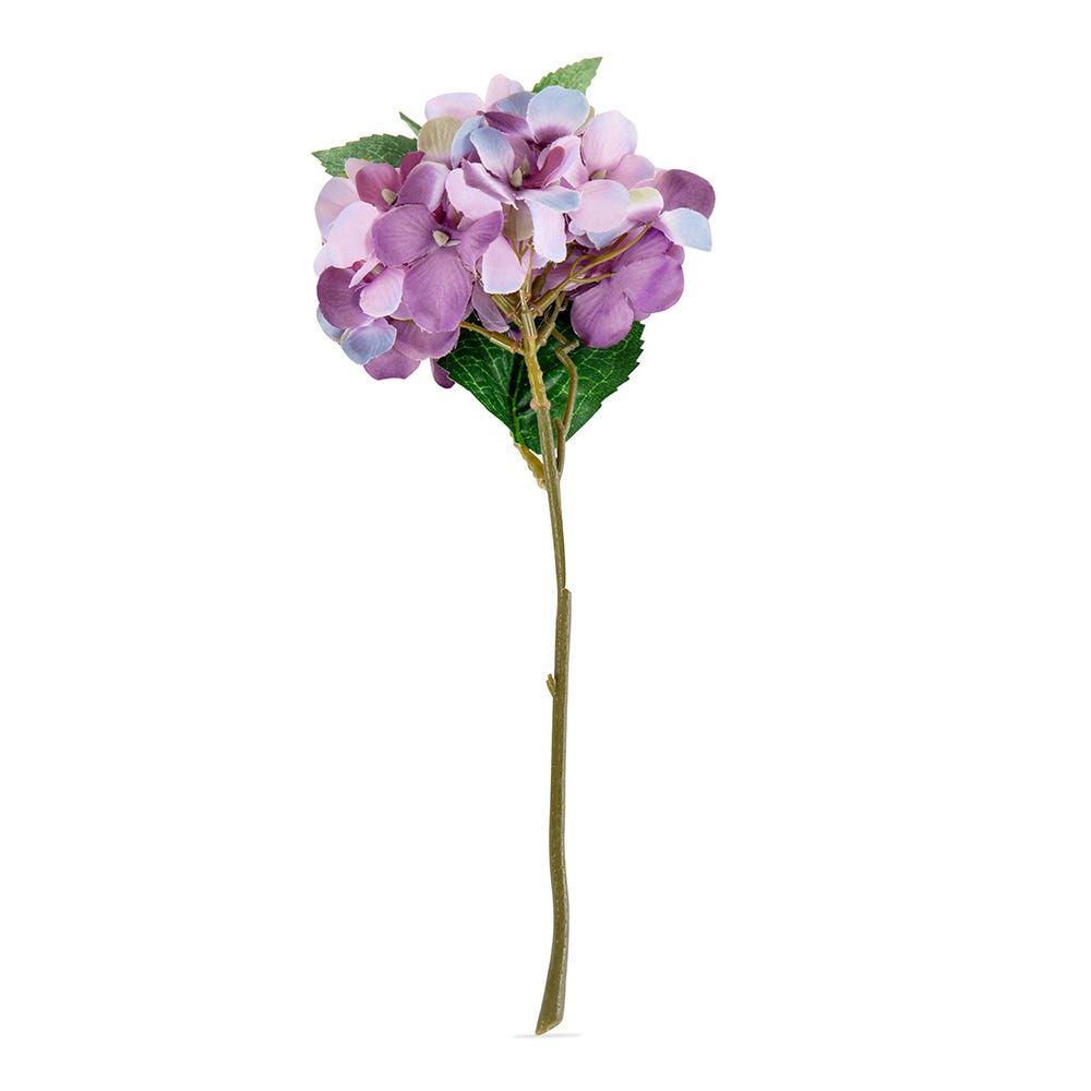 Single Hydrangea Artificial Flower, Lavender - 33 Cm