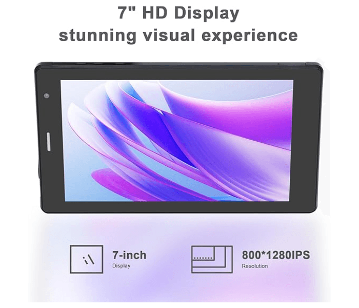 C Idea 7 Inch Tablet With 4Gb Ram+128Gb Rom(Expandable 512Gb),Android 12 Let+Wifi Tablet,Quad-Core Processor,Dual Camera,1024 * 600 Hd Ips Screen,Cm513Pro - Black