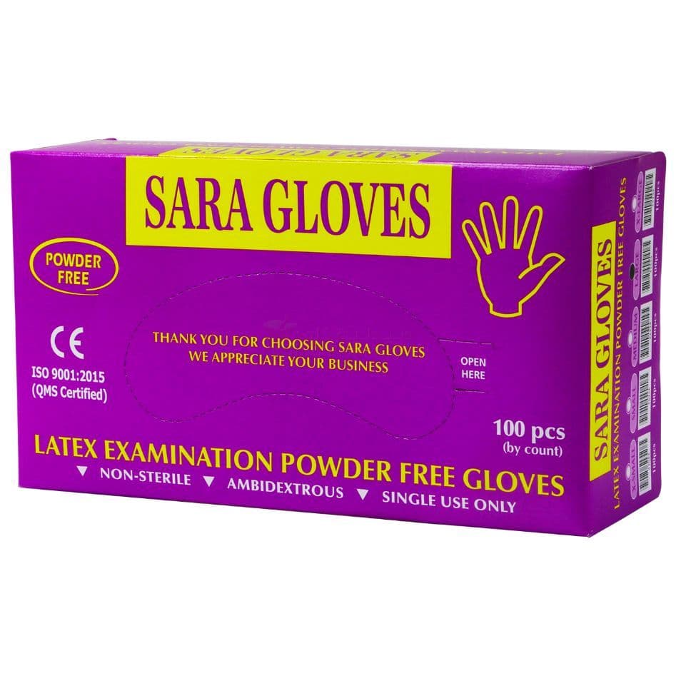 Latex Powder Free Large Gloves  100 PC