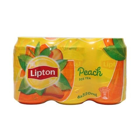 Lipton Ice Tea Peach Non-Carbonated Iced Tea Drink Cans 320Mlx6
