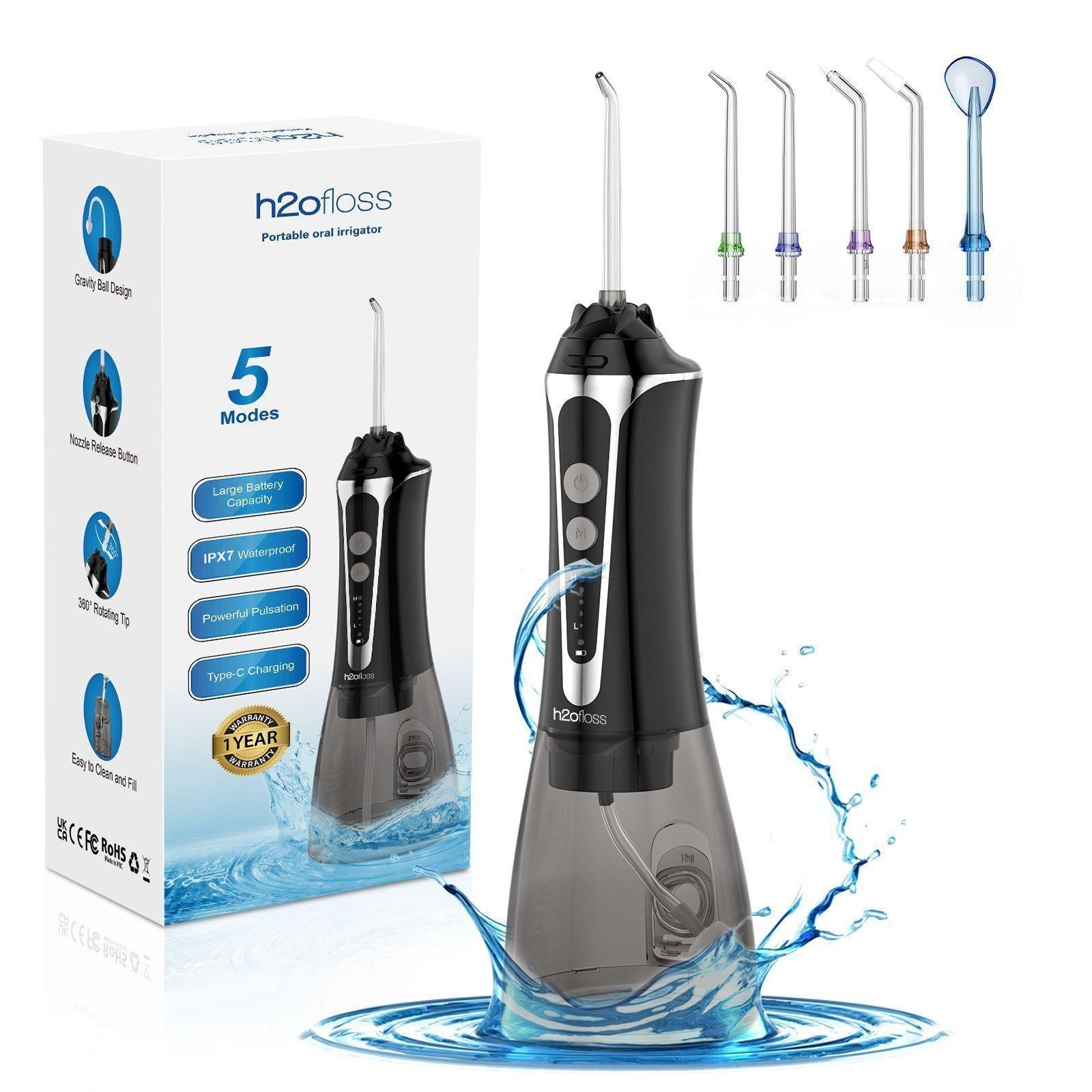 H2O Floss Water Flosser Cordless P11 (Black) Hf-P11