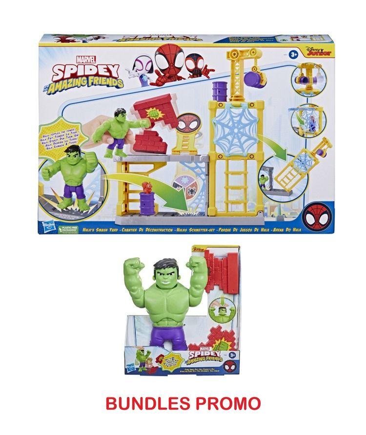 Hasbro Spidey & Amazing Friends F3717/F5067 - Saf Hulk Smash Yard Playset Bundle