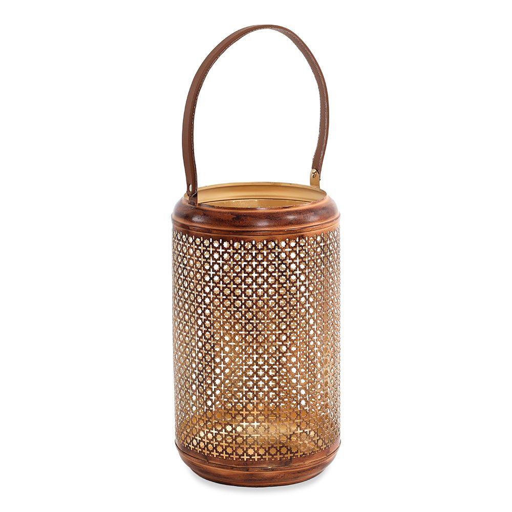 Hisham Lantern, Brown - Large, 25X43 Cm