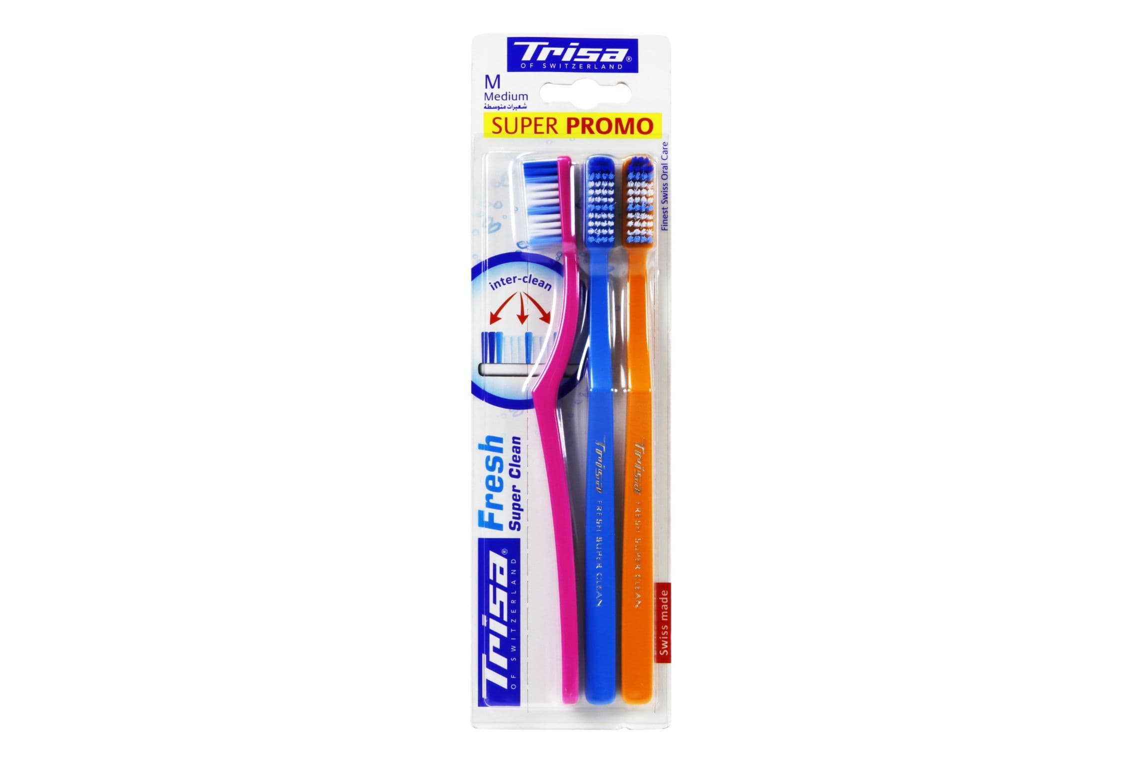 Trisa Fresh Medium Toothbrush  3 PC