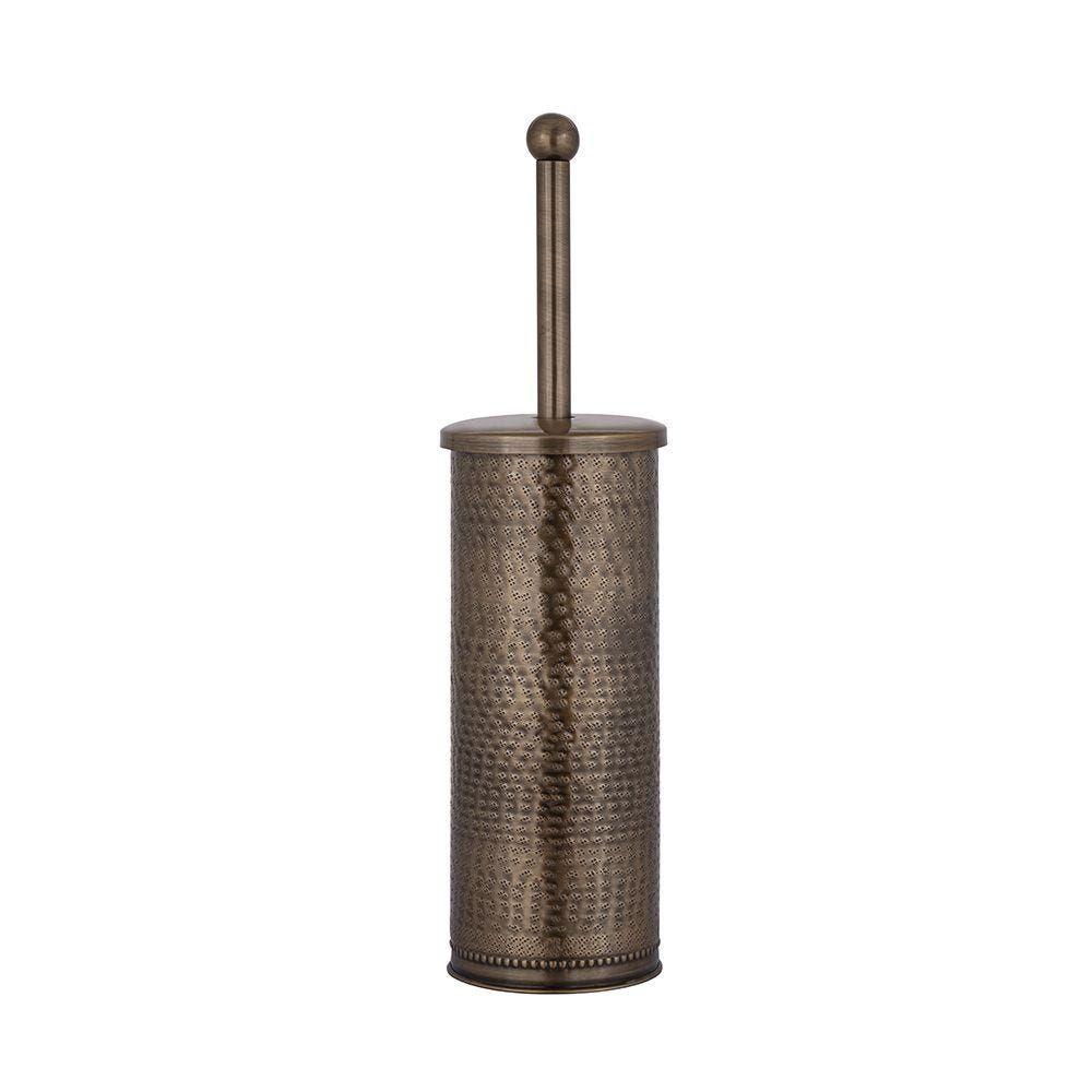 Vito Handcrafted Toilet Brush Holder, Antique Copper