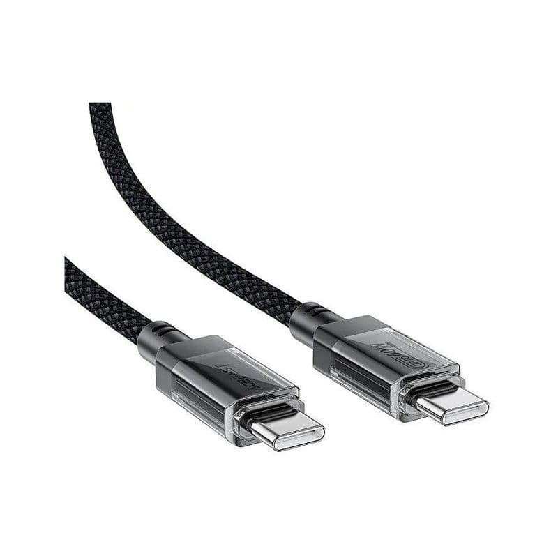 Acefast C12-03 Usb-C To Usb-C Transparent Shell Stainless Steel Charging Data Cable