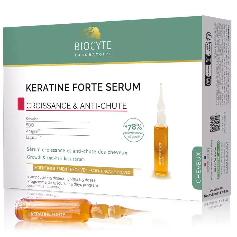 Biocyte Keratine Forte Growth & Anti-Hair Loss Serum 5 Vials (15 Doses) No.12920