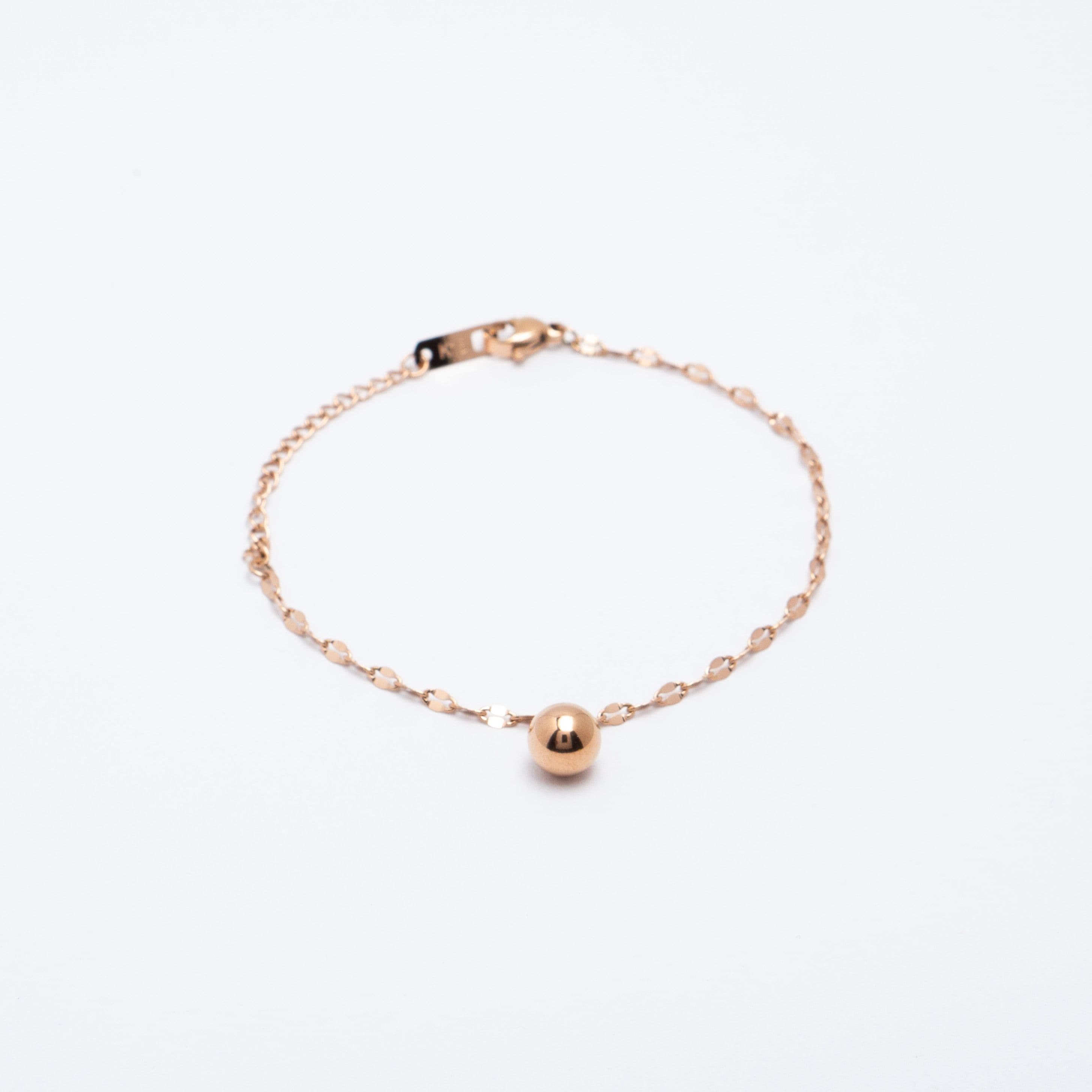 One Bead Anklet - Rose Gold