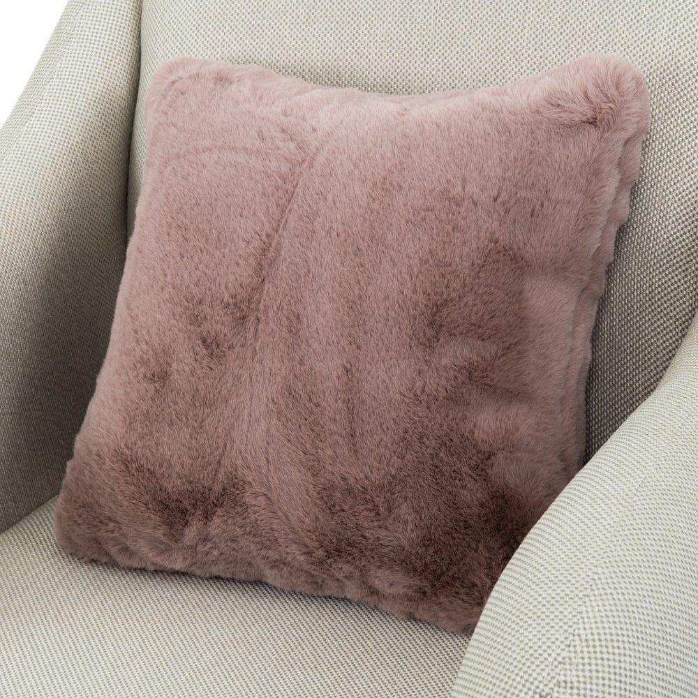 Rabbitfur Cushion Cover, Pink - 40 X 40 Cms