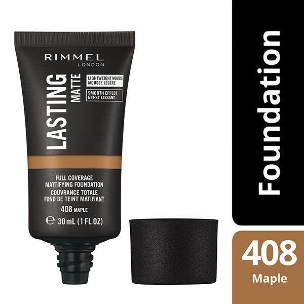 Rimmel London Lasting Matte Foundation 408 Maple 30 Ml