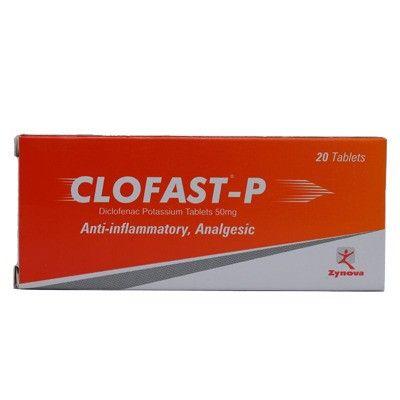 Clofast-P 50 Mg Anti Inflammatory Analgesic Tablets, 20 Pieces