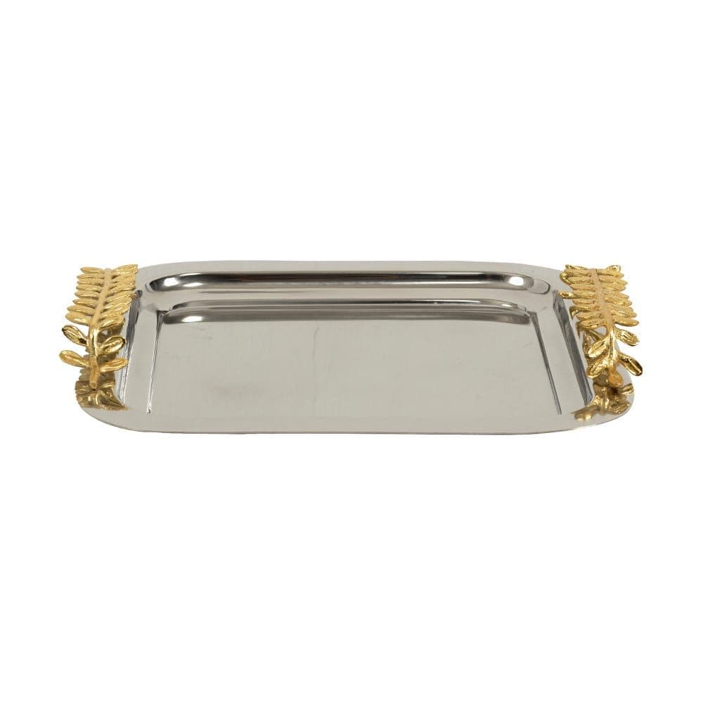 Royal Small Square Tray, Silver & Gold - 27X27 Cm