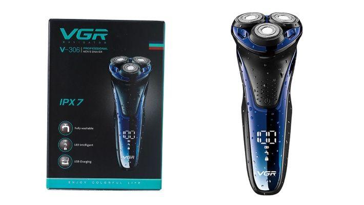 Vgr V-306 Prrofessional Men'S Shaver, Fully Washable With Led And Usb Charging