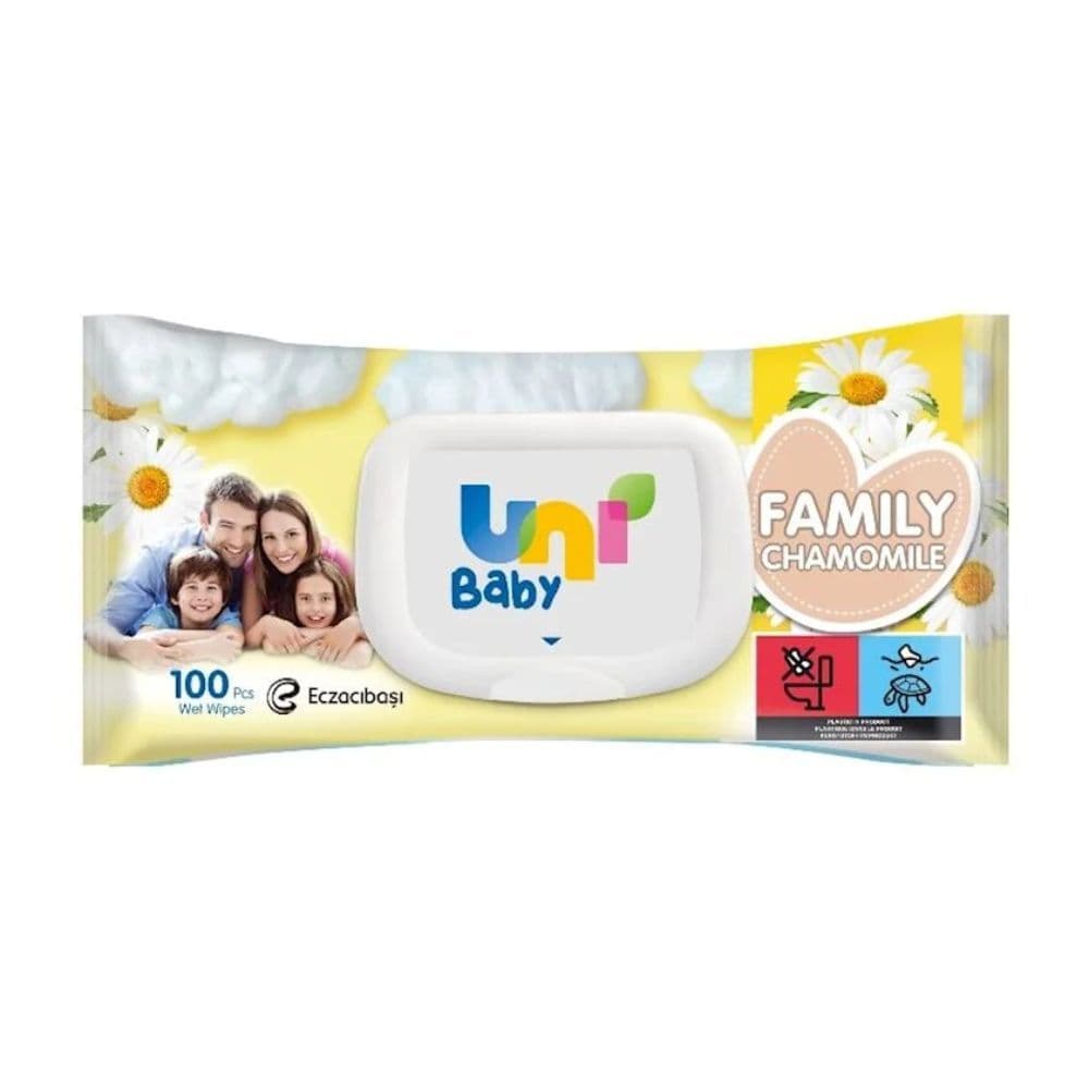 Uni Baby Family Chamomile Wet Wipes 100Pcs