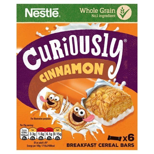 Nestle Curiously Cinnamon Breakfast Cereal Bars 150 Grams