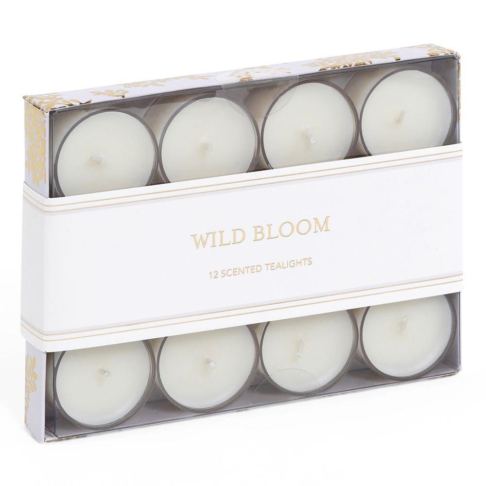 12-Piece Wild Bloom Tealight Candle Set, Lilac