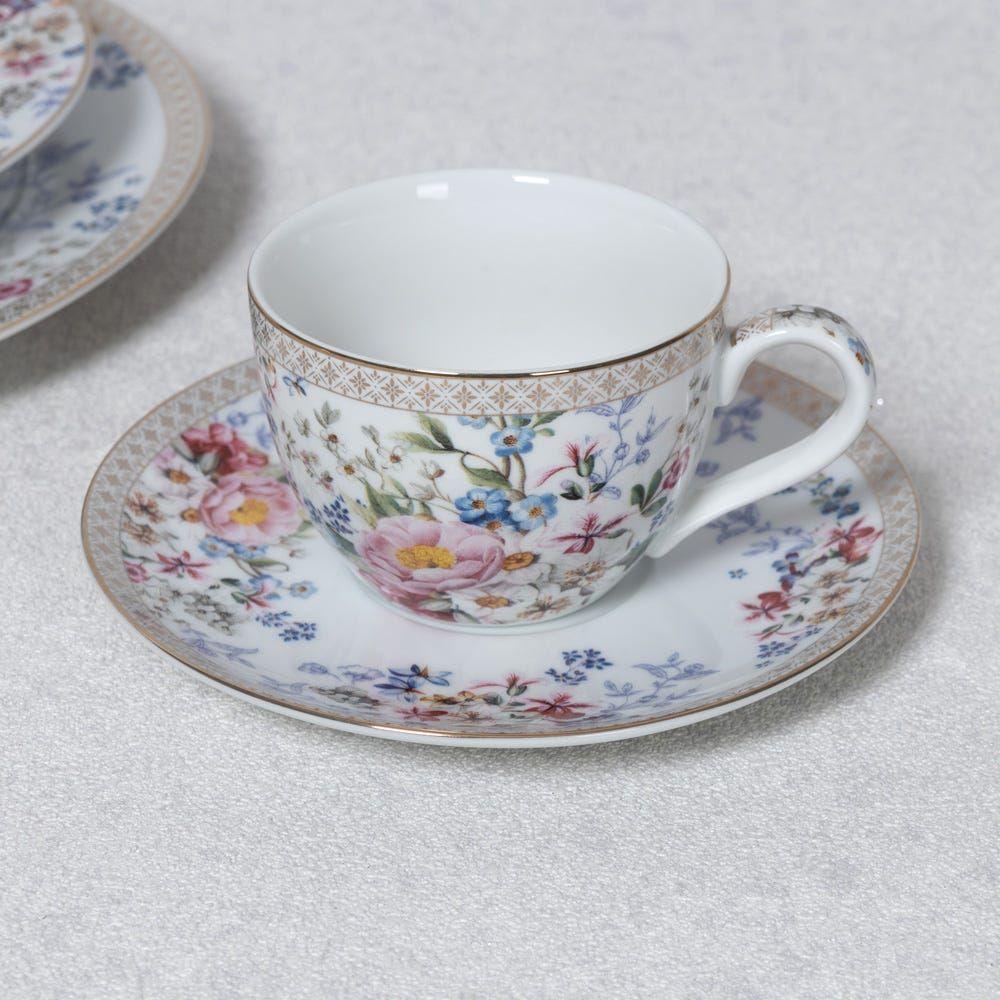 Royal Garden Tea Cup & Saucer, Multicolour - 240 Ml