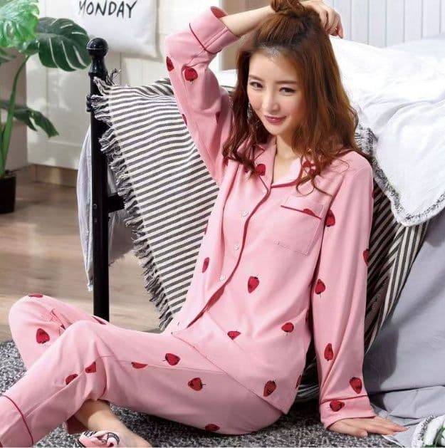 New Women'S Imitation Cotton Pyjamas Homewear Set Girls Spring And Autumn Pajamas 2524