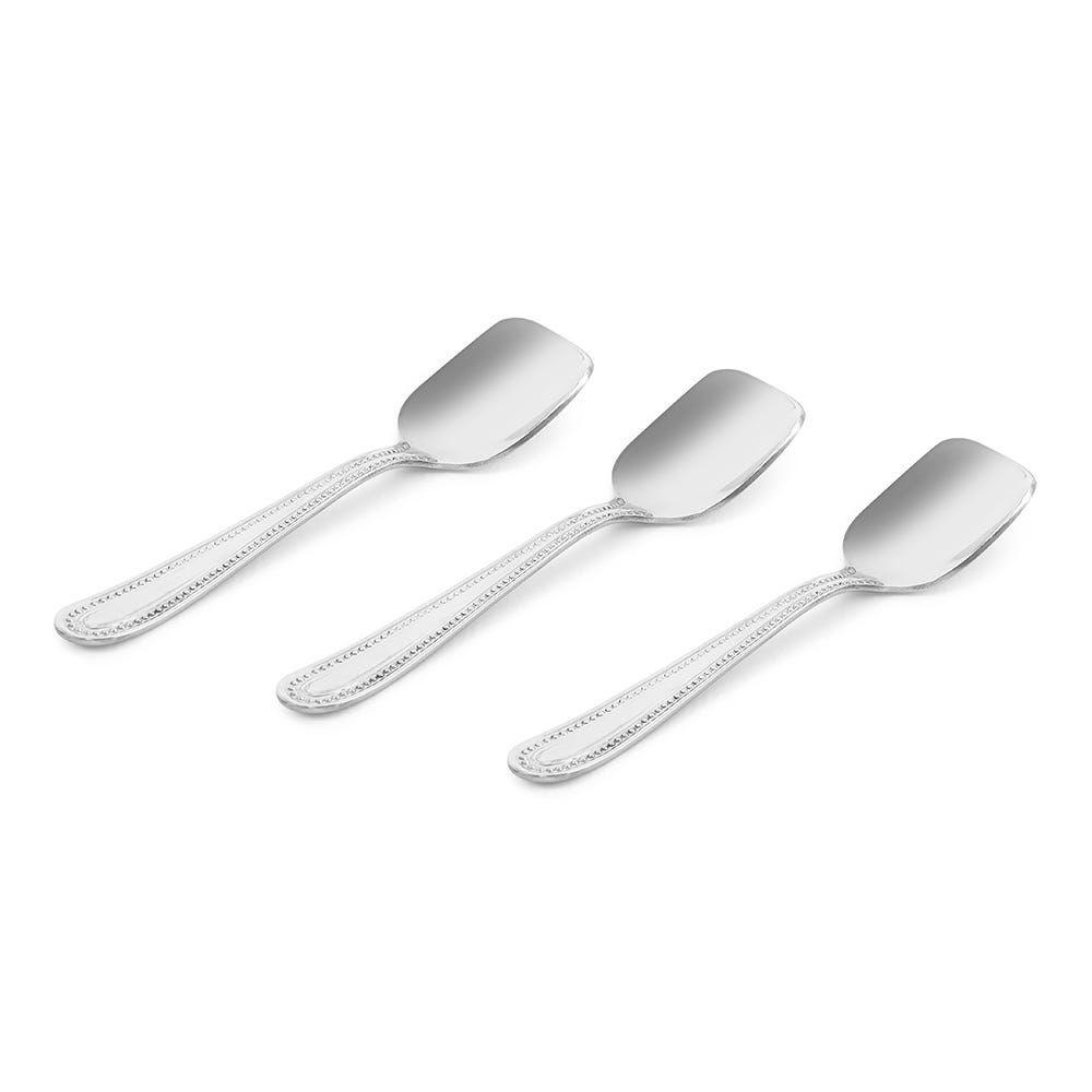 Natalia 3-Piece Ice Cream Spoon Set, Silver - 12.5 Cm