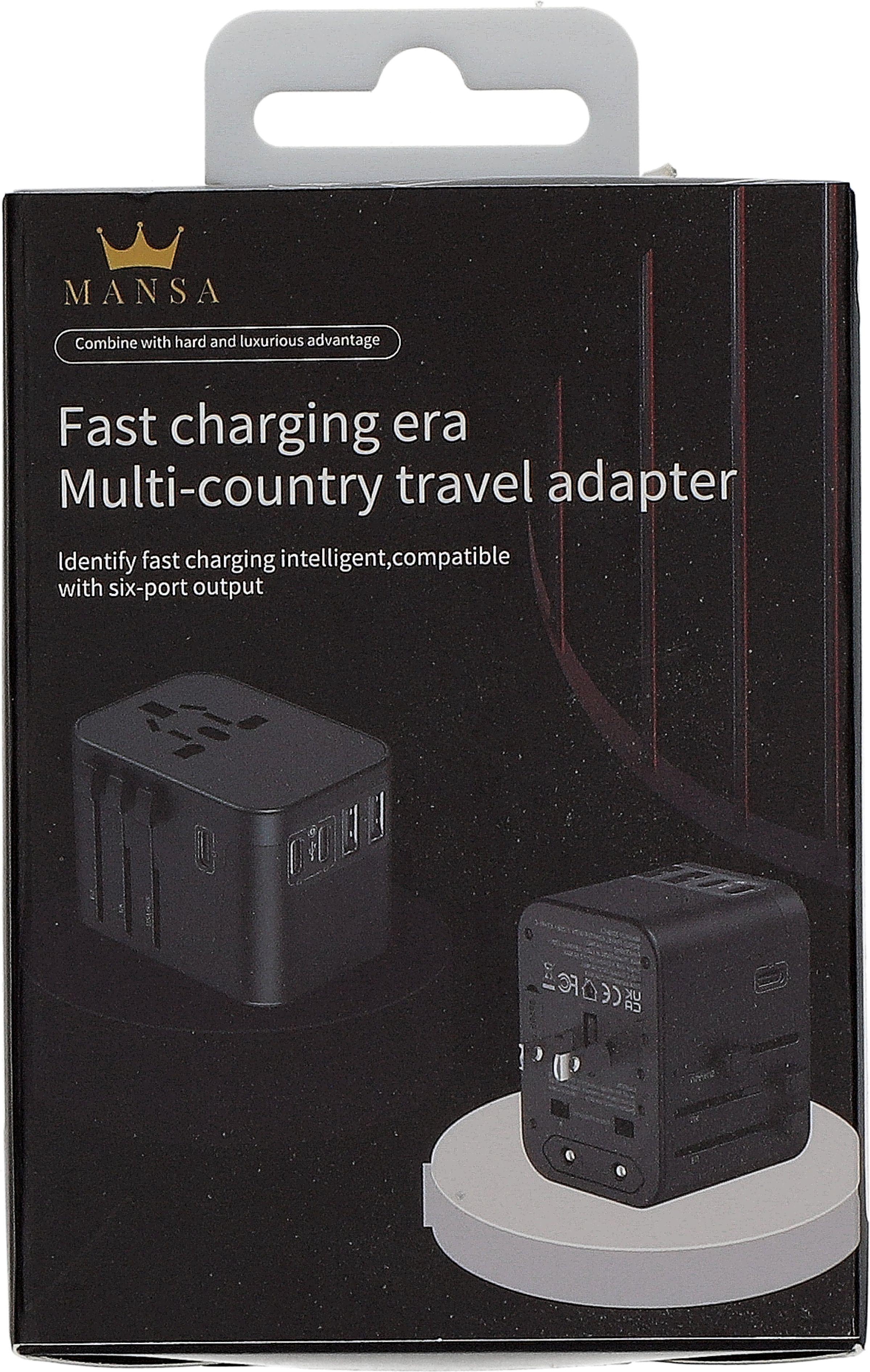 Mansa Universal Multiport Travel Adapter- 3 Usb C +2 Usb A +8Ac