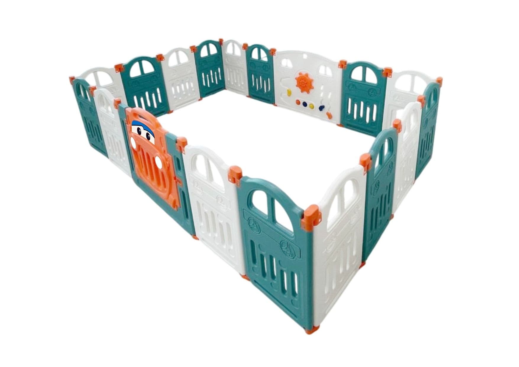 Little Toddlers Foldable Playpen 16 Simple Panel, 1 Game Panel, 1 Door  -188Cm X 189Cm X 63Cm