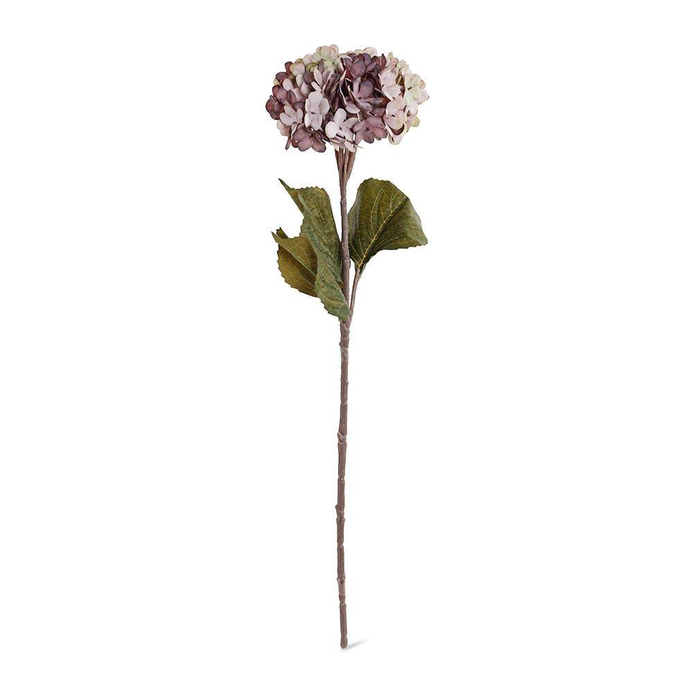 Single Hydrangea with 3 Leaves, Light Purple - 60 cm