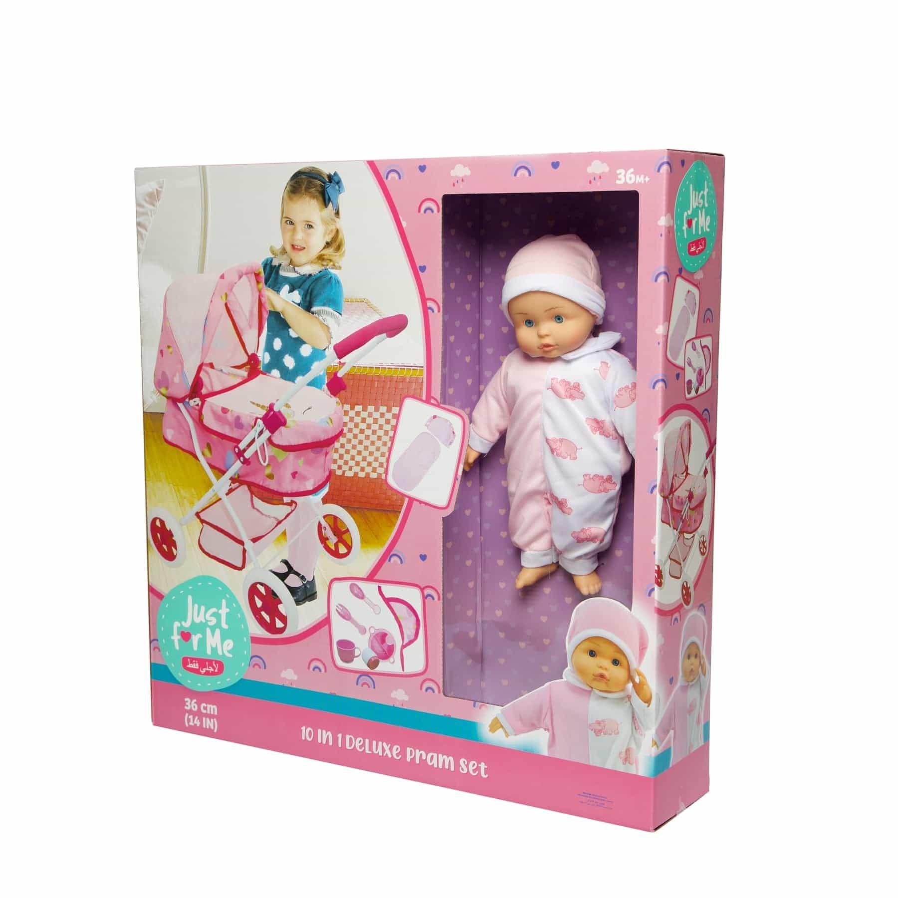 Just for Me 10 in 1 Deluxe Pram Doll Set