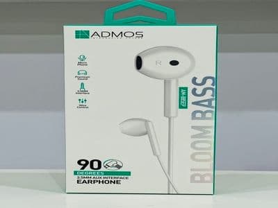 Admos 90 Degree 3.5Mm Aux Interface Earphone White Am885Ep