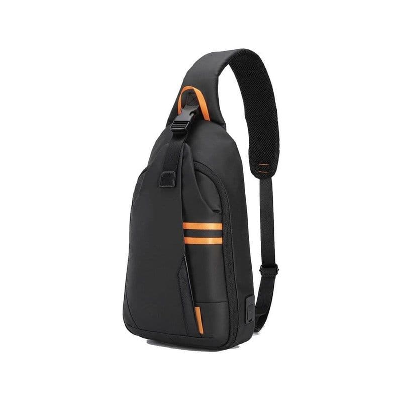 Porodo Gaming Water-Resistant Pu Sling Bag With Usb-C Port Black/Orange