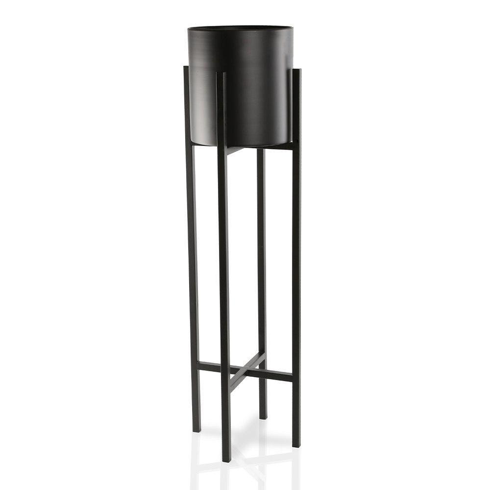 Flower Planter With Stand, Black – Medium