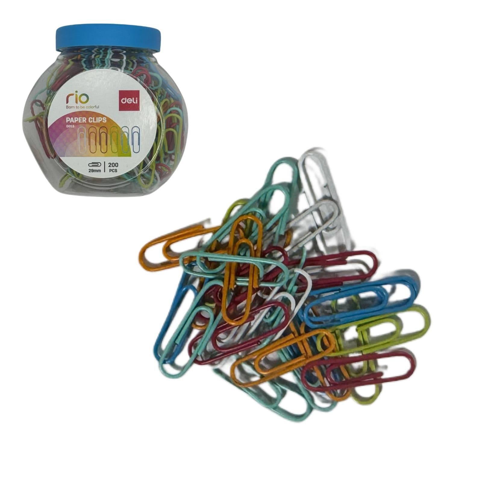 Deli Rio Assorted Paper Clips (29Mm, 200Pcs)
