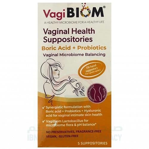 Vagibiom Boric Acid Vaginal Supp 5'S Health Medicine