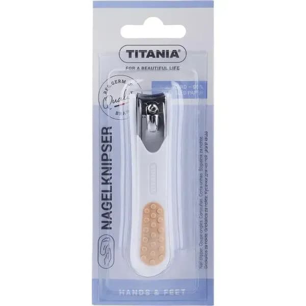 Titania Chrome Plated Soft Touch Nail Clipper Light Pink  9 cm