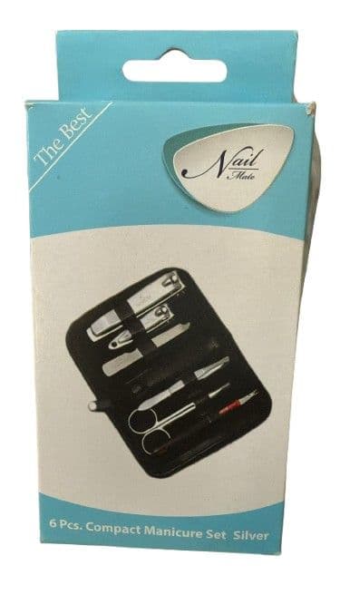 Nail Mate Compact Manicure Set Silver 6pcs