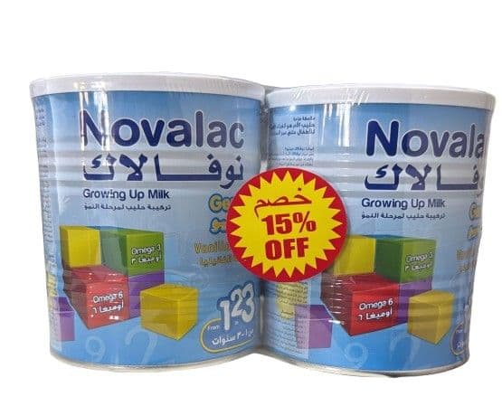 Novalac Genio 123 Growing Up Milk N3 Vanilla Flavor 2X400gm (Offer)