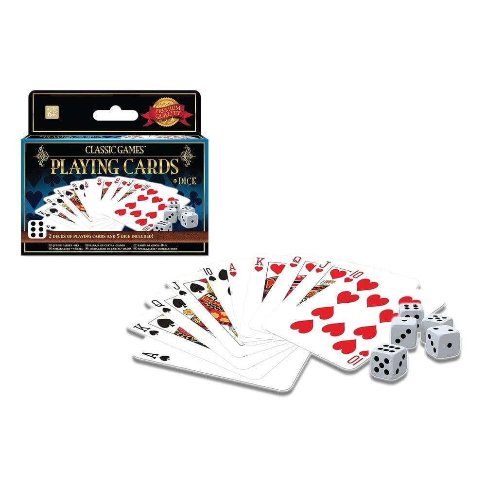 Ambassador Classic Games - 2 Decks Playing Cards & 5 Dice