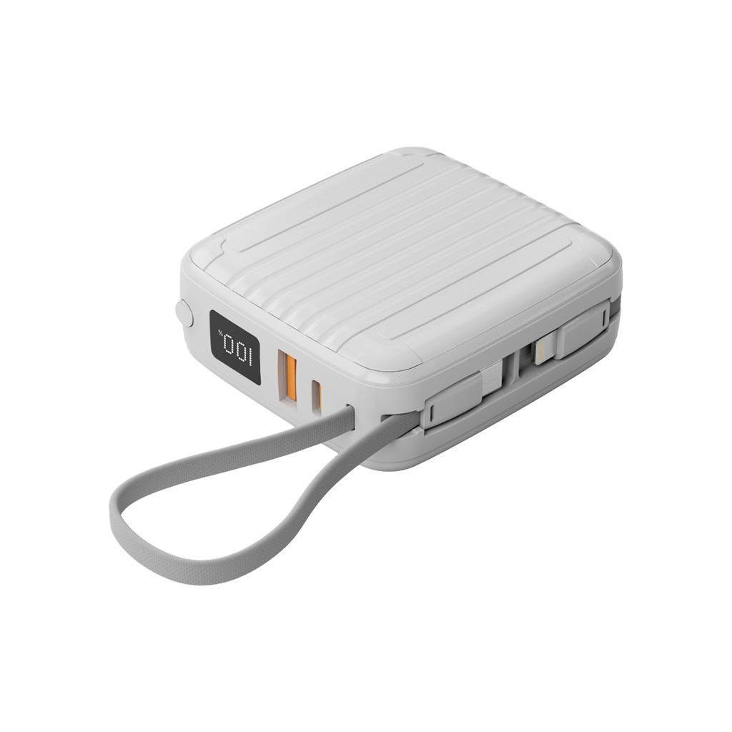 Porodo 10000Mah Magsafe Power Bank Built-In Type-C & Lightning White