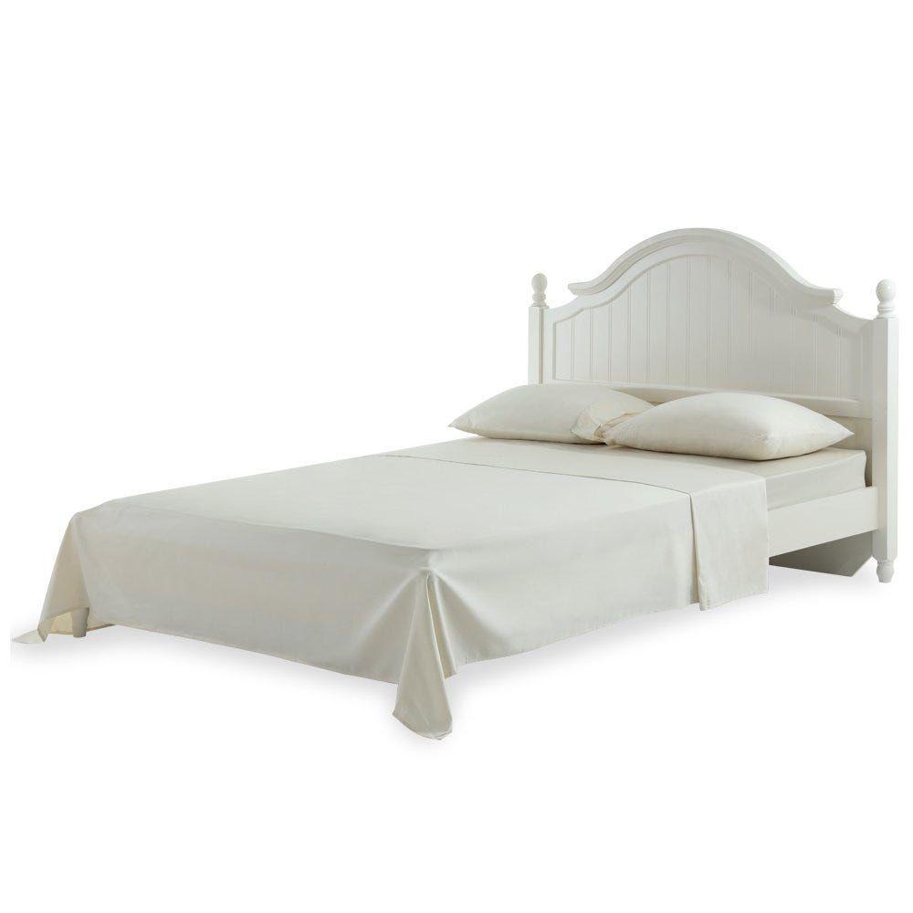 Satin Double Flat Sheet Set, Cream Â€“ 500 Tc, 228x255 Cms