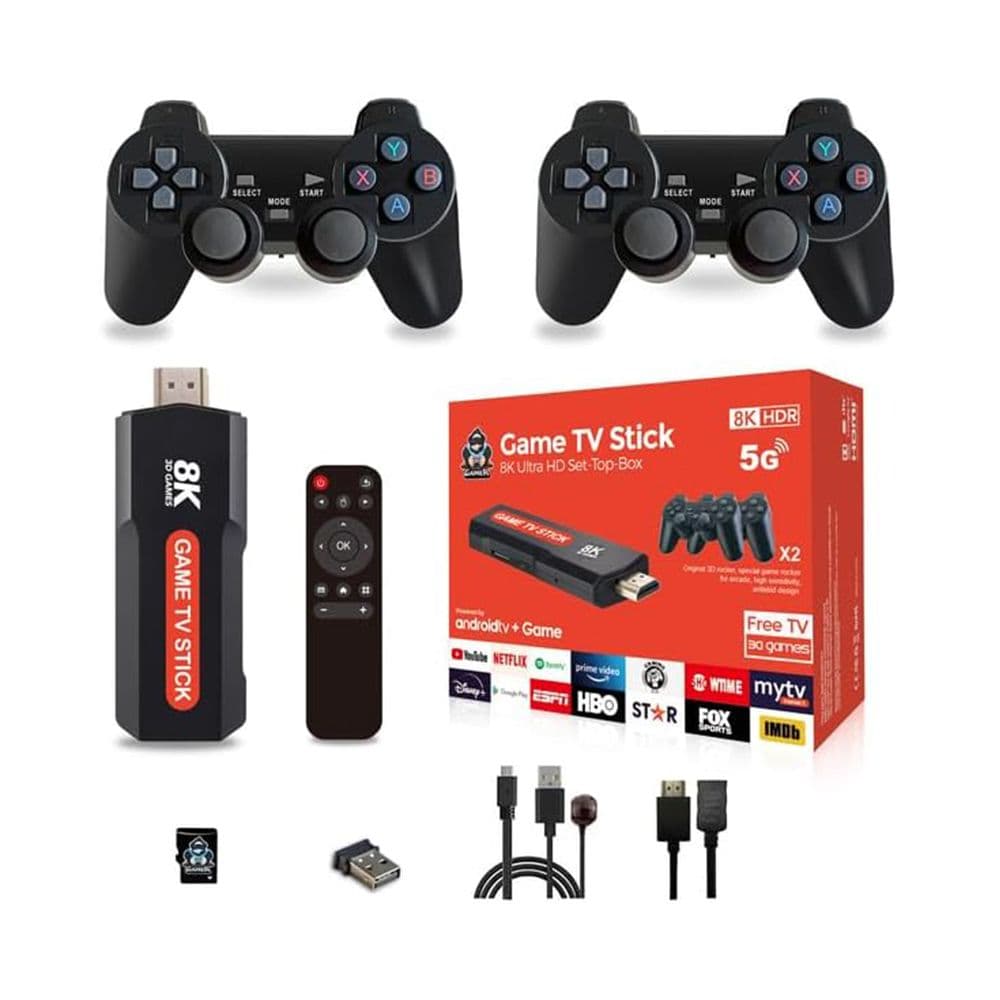 Game Tv Stick 8K Ultra Hd Set Top Box With Dual Wireless Controller