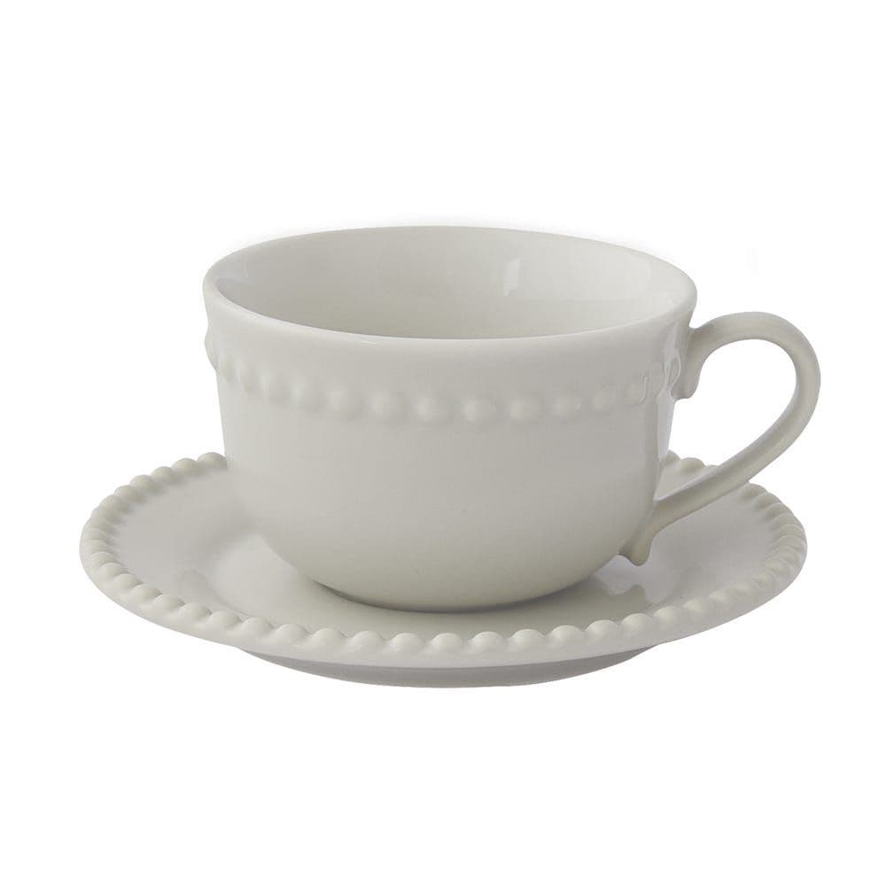 Tiffany Porcelain Coffee Cup & Saucer, Grey - 250 Ml