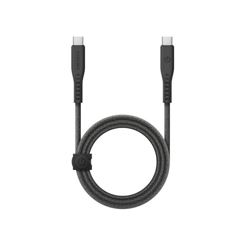 Energea Flow Cable, 240W C-C Cable 480Mbps With Velcro Cable Tie 30Cm - Black
