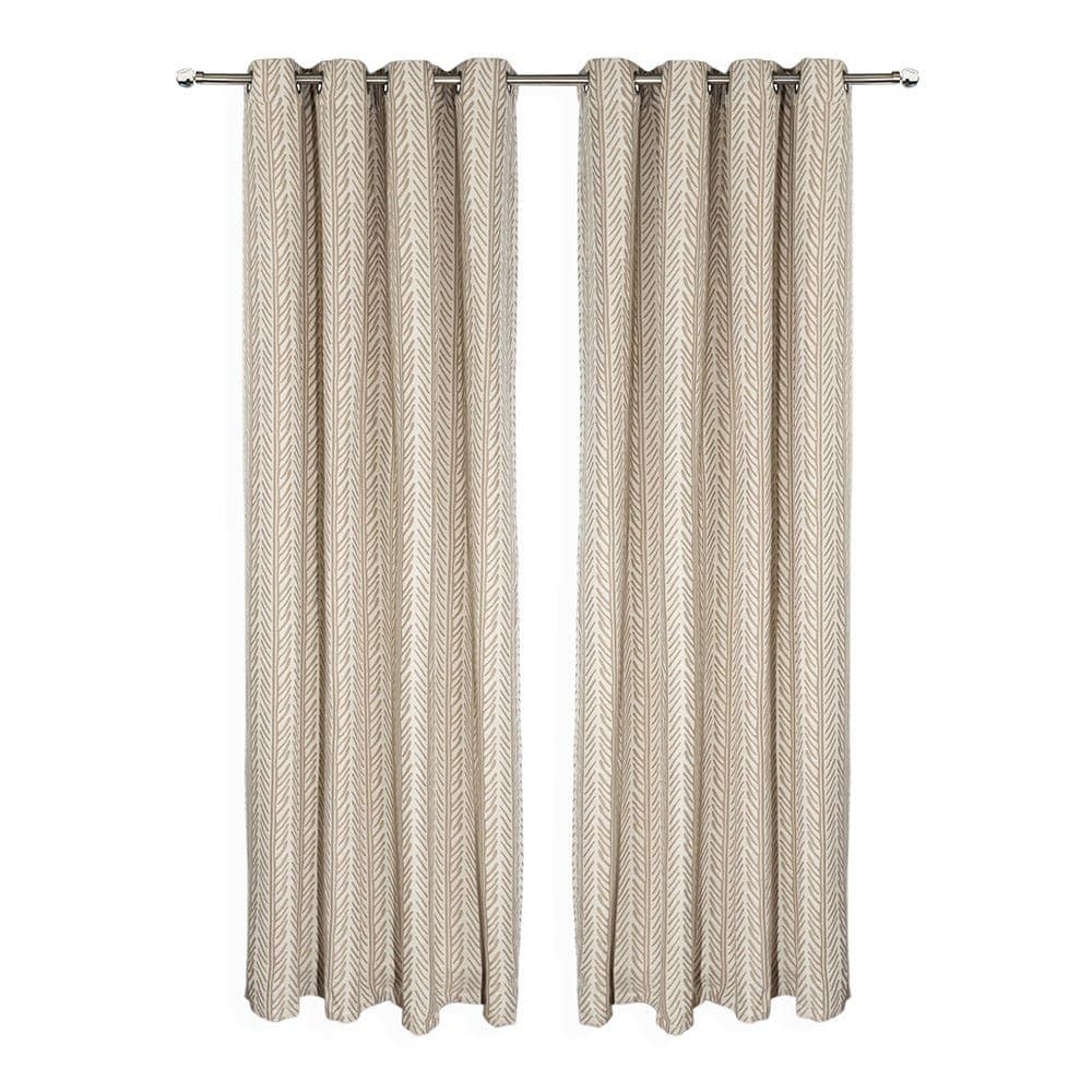 Kian Jacquard Curtain, Beige - 135X240 Cm