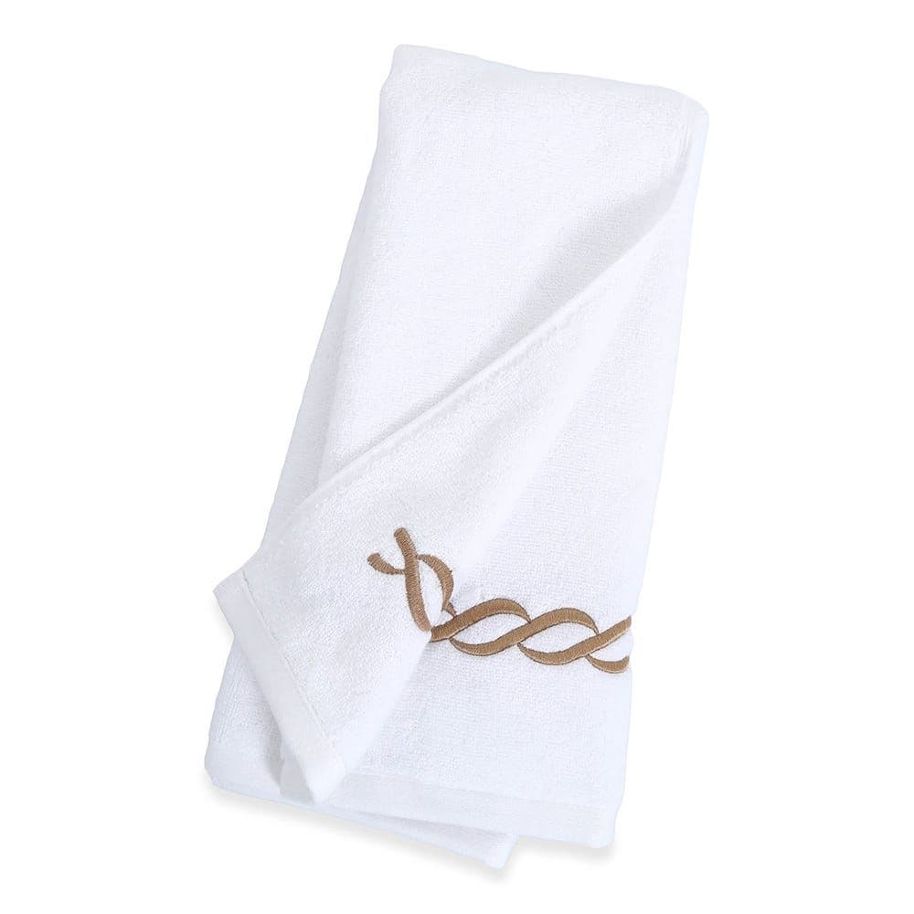 Hotel Chain Embroidery Hand Towel, White & Gold - 500 Gsm, 50X80 Cm