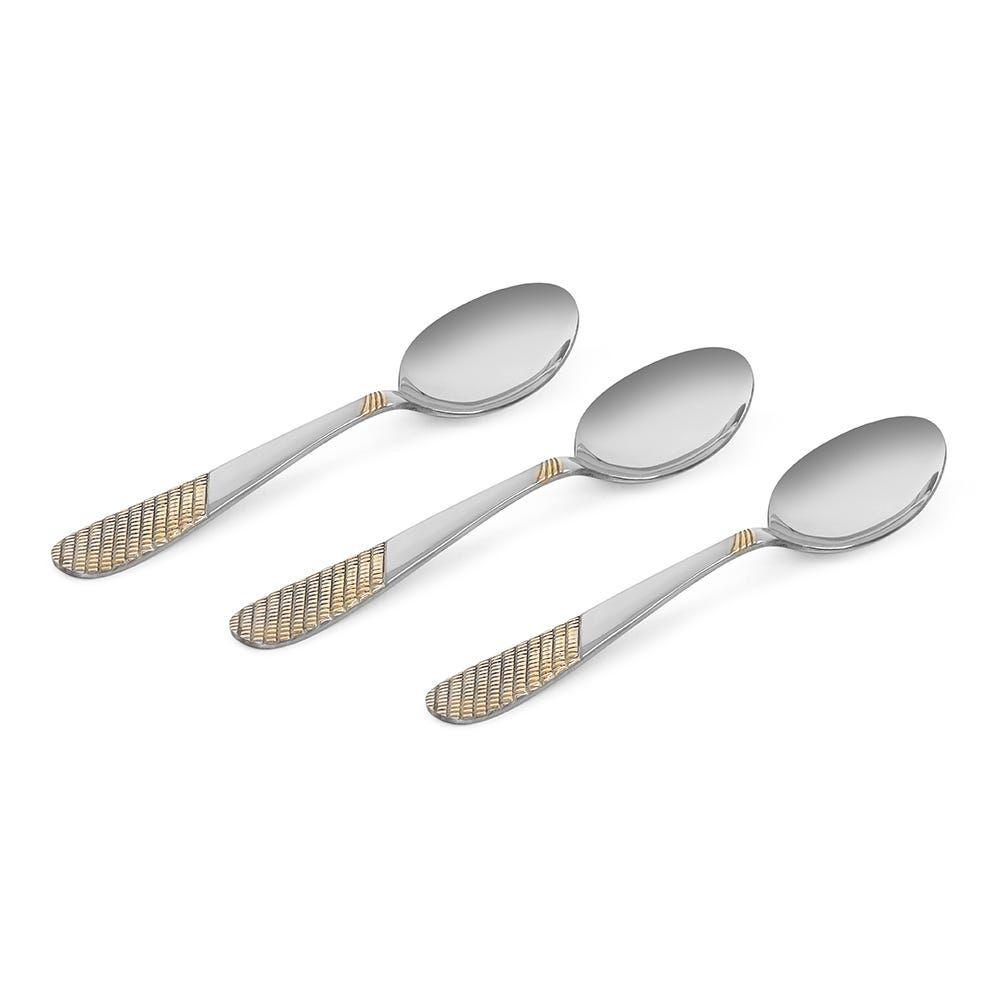 Harith 3-Piece Table Spoon Set, Silver - 20 Cm