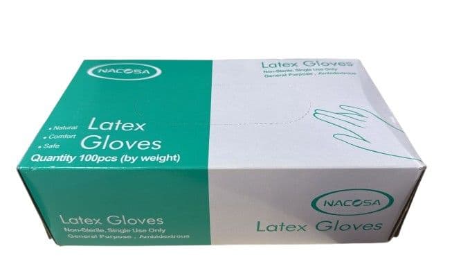 Nacosa Non-Sterile Latex Gloves Large 100's