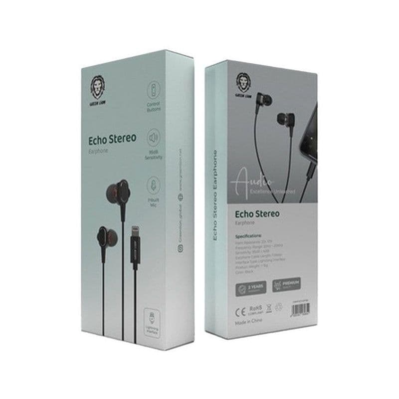 Green Lion Echo Stereo Earphones Black