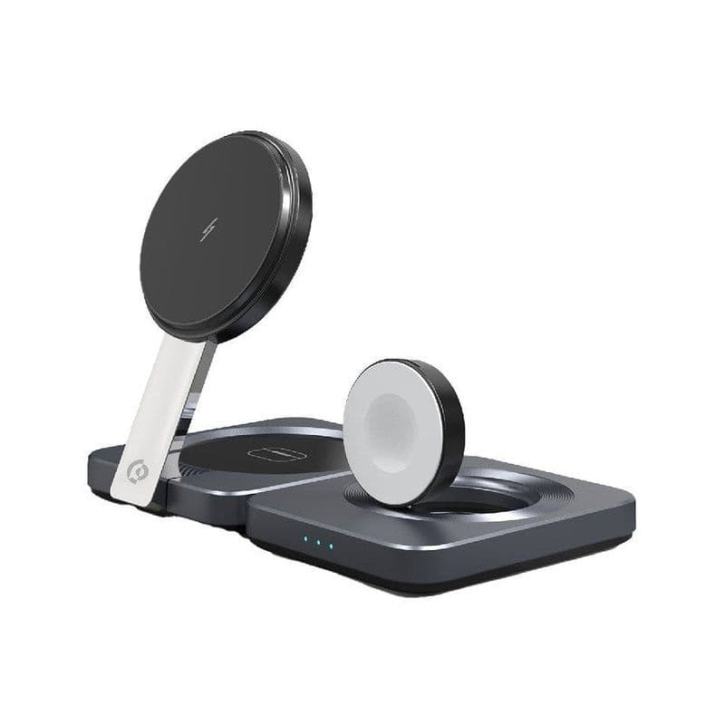 Powerology 3-In-1 Foldable Magnetic Wireless Charger Black