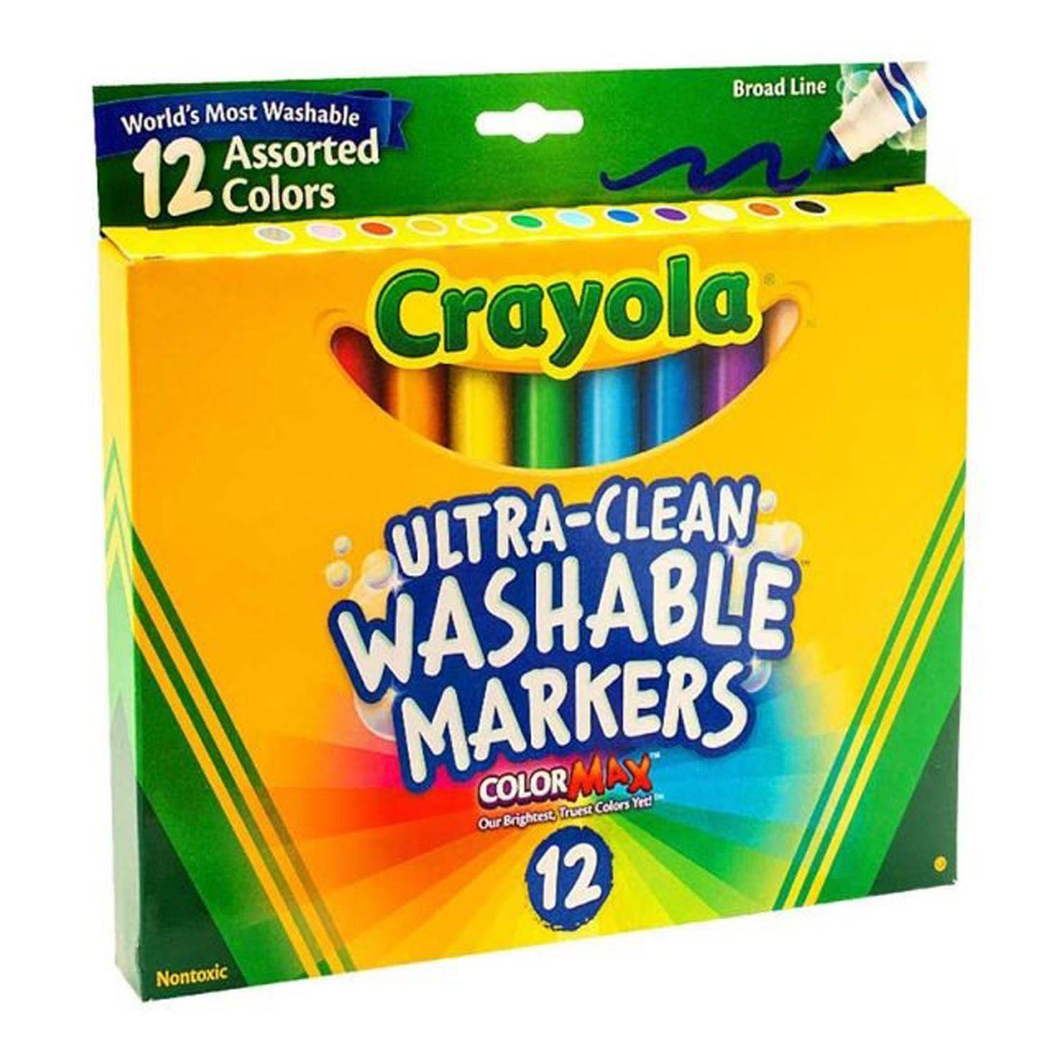 Crayola 12 Ct Washable Broadline Markers A