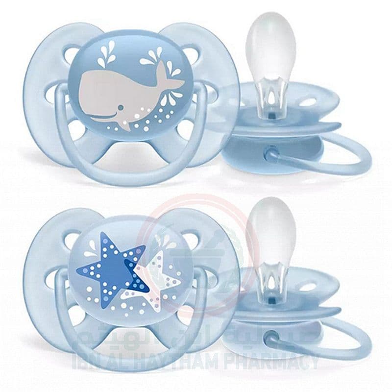 Avent Soother Silicone Soft 6-18M Boy Deco 2'S